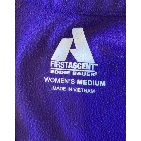 Eddie Bauer First Ascent 1/4 Zip Fleece Jacket Size Medium Women’s Purple - Picture 3 of 7